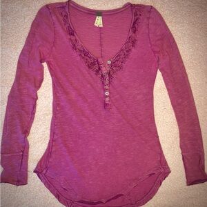 🌺Pink Fitted Long Sleeve Shirt